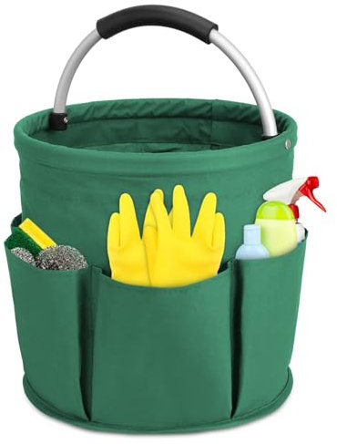 Partideal Tool Bag with Handle, 17 liters Bucket Tool Organizer Bag, Collapsible Garden Small Tools Bag, Portable Multi Cleaning Organiser Caddy, Multi pocket Craft Caddy Universal
