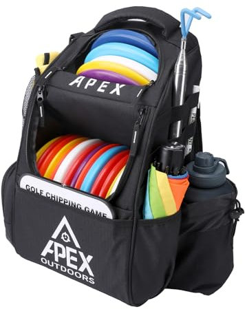 Apex Outdoors Disc Golf Bag, Large Disc Golf Backpack Holds Over 21 Discs, Durable & Lightweight with Multiple Storage Pockets