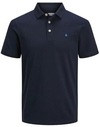 JACK & JONES Men's Jjepaulos Polo SS Noos Polo Shirt, Sky Captain Detail Classic, L