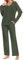 Famulily Ladies Spring Pajama Sets Solid Color Long Sleeve Tuinc Tops and Wide Leg Lounge Pants with Pockets Army Green XL