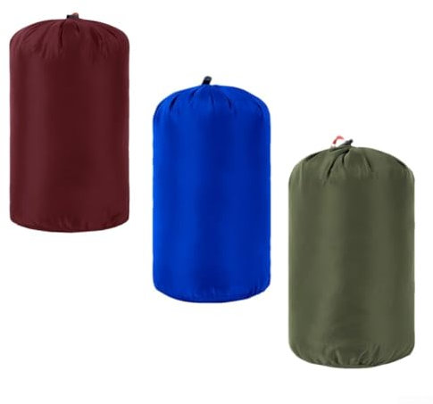 4pcs Ultralight Drawstring Stuff Sack Storage Bag, Ditty Bags with Dust Flap for Traveling Hiking Backpacking(5L 3PACK)