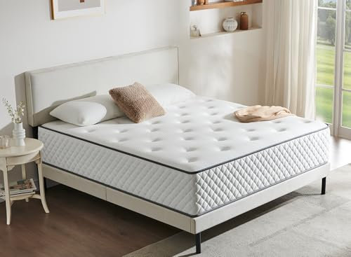 Sleremind Matratze 140x200 cm, Taschenfederkernmatratze Härtegrad H3 mittelfest, 7 Zonen Matratzen mit hochwertigem Komfortschaum, Rückenentlastende, Rollmatratze Höhe 25cm