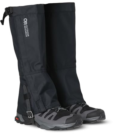 Outdoor Research Men's Rocky Mountain High Gaiters II | Water Resistant, Durable Leg Protection for Hiking Trails, Black, Large