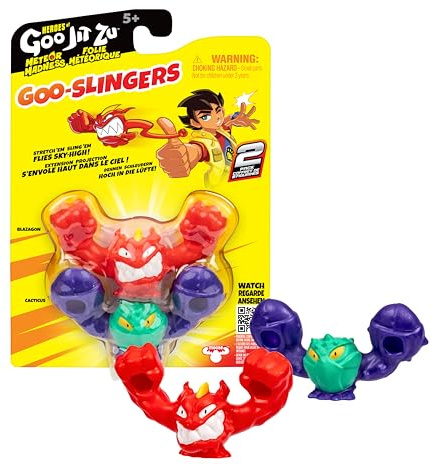 Heroes of GOO JIT Zu Meteor Madness GOO-Slingers, Strecken und starten Sie Ihre Figuren in den Kampf für einige schnelle Kampf-Blast-Action, GOO-Slingers, 2 Stück