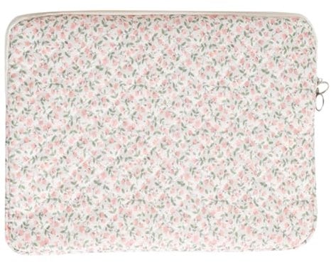 Gsenhui Puffy Laptop Sleeve 13-15.6 Inch Cute Floral Laptop Case Quilted Laptop Protective Case Soft Padded Carrying Bag Laptop Cover