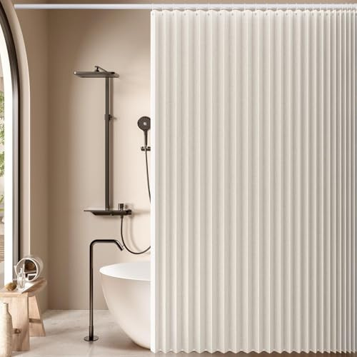 DSSHENGDS Tenda da Doccia a Fisarmonica Pieghevole Magnetica Anti-Spruzzi, Tenda divisoria per casa, Hotel, Bagno-White- 70x180cm