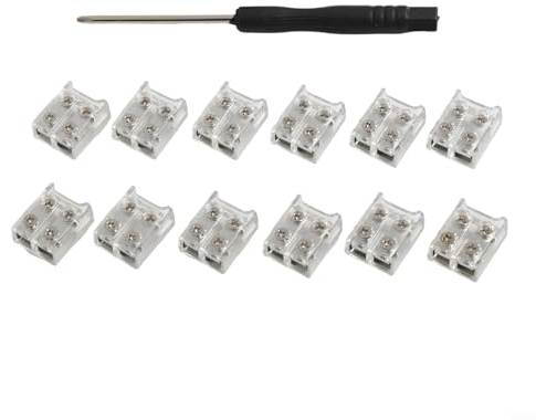 Trurovem LED-Streifen-Verbindungs-Set, kein Löten, Schraubklemmen-Lichtverbinder für 8 mm 10 mm LED-Bandlichter, transparent für Kristallschnallenadapter für 5 V, 12 V, 24 V, für COB-Streifen, 12