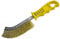 Faithfull FAIWBHANDB Brass Crimped Wire Scratch Brush Yellow Handle. 25cm Long