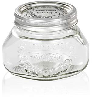 Leifheit Einkochglas 0, 5 L, formschönes Einmachglas mit Deckel und Ring, Einmachglas mit 0, 5 Liter Volumen, platzsparendes Vorratsglas mit Sonderform