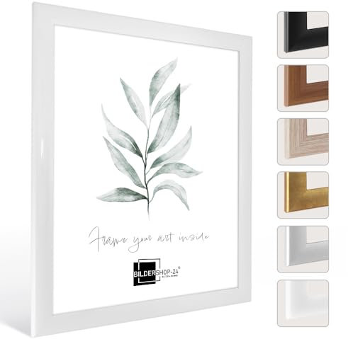 Bildershop-24 Bilderrahmen (Valencia) 40X50cm Weiß (Hochglanz) (Entspiegelt*)