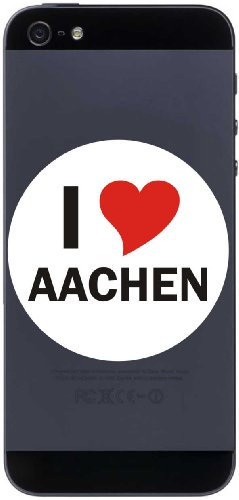 Indigos UG Telefon Aufkleber I Love Aachen 7 cm - Telefonaufkleber - Handyaufkleber - Handyskin - Sticker fürs Handy - Smartphone Handyhülle