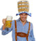 Amakando Oktoberfest Hut Bierfass Partyhut Wiesn Kopfbedeckung Bayern Tirolerhut Bier Bayernhut Seppl Faschingshut