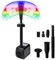 Lewisia 8 W 600L/h bomba de agua sumergible con Mini cristal seta Spray Cabeza, 12 LED fuente anillo. Ideal para baño para pájaros Acuario Fuente Piscina Jardín Estanque Peces Tanque