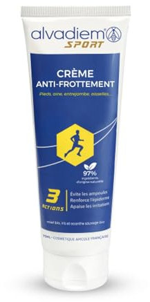 ALVADIEM CRÈME ANTI-FROTTEMENT au miel bio - Frottements pieds, cuisses, aisne - Fabriqué en FR