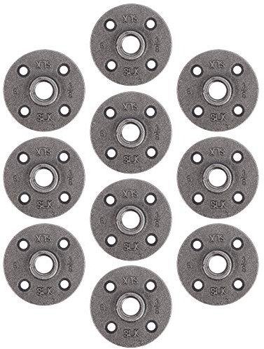 Rohr Décor 38 flg10pk 3/8 Zoll Industrie Flansch Stahl Grau Kompatibel mit Standard 3/8 Zoll Rohre und Fittings ER (10 Flanschen)