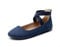 DREAM PAIRS Women's Sole_Stretchy Navy Elastic Ankle Straps Ballet Flats Shoes Size 10 US/ 8 UK