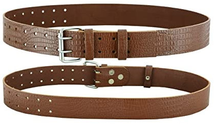 Scaffolding Professional Brown Real Texture Leather BBI Heavy DutyWork Tool Belt 2'' Wide