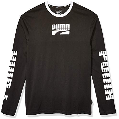 PUMA Men's Rebel Bold Long Sleeve TEE T-Shirt, Black, S