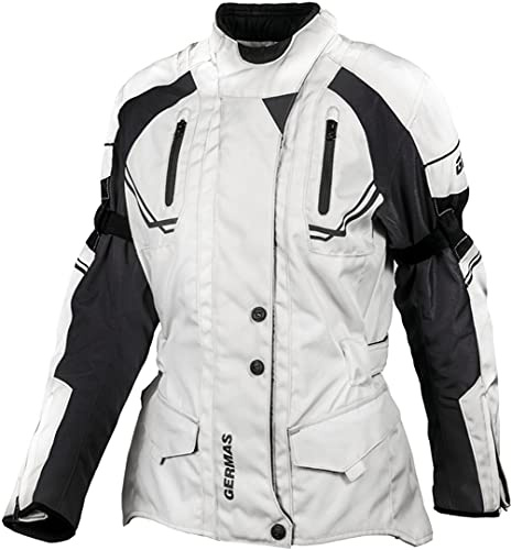gms Taylor Damen Motorrad Textiljacke, schwarz/beige, 4XL