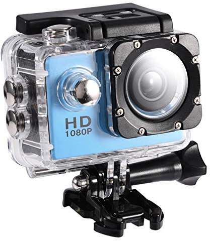 Mini DV Sports Camera,Action Camera 4K Waterproof 30m Outdoor Sports Video DV Camera 1080P Full HD LCD Mini Camcorder Mounting Accessories Kits(blue)