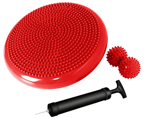 Nvzi Balance Kissen Physiotherapie, Balancekissen Mit Noppen, Wackelkissen Balancekissen, Balance Sitzkissen, Büro, sensorische Kinder, Klassenzimmer mit Massageball