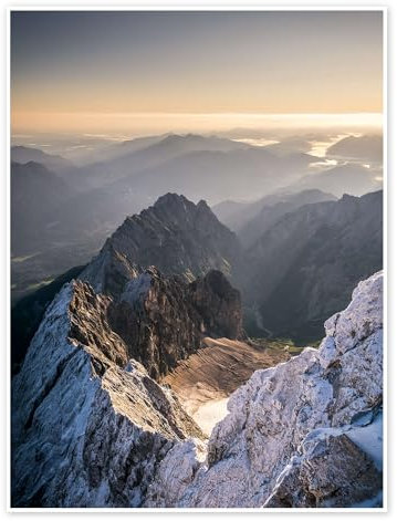 Blick über die Alpen von der Zugspitze Poster von Andreas Wonisch 70 x 90 cm Wandbilder Wanddeko