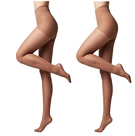 Conte elegant modellierende Damenstrumpfhose 2er Pack - ACTIVE 40 DEN - Stimuliert die Blutzirkulation formende Feinstrumpfhose Damen Strumpfhose - Farbe Bronz Größe 4