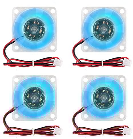 Shutao 4Pcs 3010 Fan 30mm RGB LED DC 24V 3010 Fan for Small PC Case / Router / Raspberry Pi / TV Box / VR Glasses, 30x10mm 2PIN