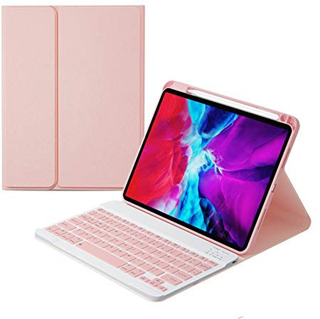 HAODEE Per IPad Mini 6 8.3 Custodia con portapenne Bluetooth Mouse Keyboard Case (colore: BFHK Rosa, Dimensioni: Mini 6 8.3)