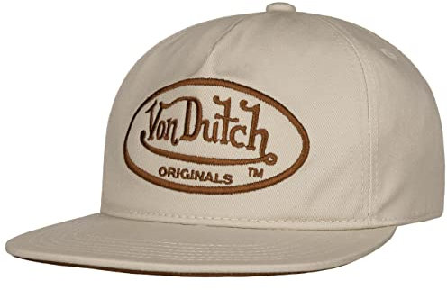Von Dutch Unstructured Utica Cap Basecap Baseballcap Flat Brim (One Size - beige)