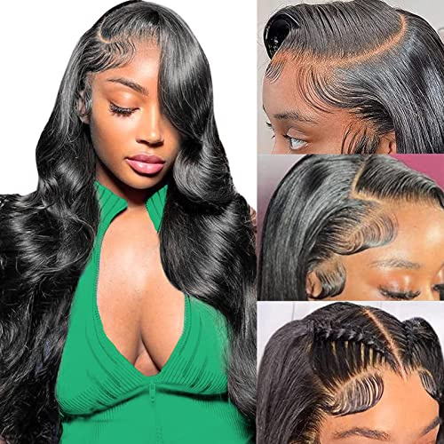 13x6 Lace Front Wigs Human Hair 180 Density HD Swiss Lace Body Wave Wig