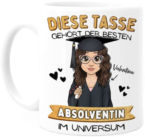 Tassenliebling Abitur Bachelor Master Tasse Personalisiert Beidseitiger Druck Abschluss Geschenk Für Die Beste Absolventin Bestandene Prüfung Zum Schulabschluss Weiß