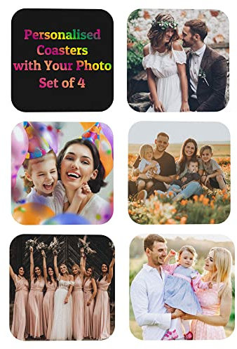 Personalisierte Untersetzer für Getränke Personalisierte Untersetzer Satz von 6 Benutzerdefinierten Foto Untersetzer hinzufügen eigenes Bild für Küche, Wohnaccessoires, Büro, Bar
