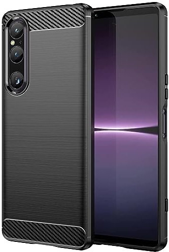 Verco Schutzhülle für Sony Xperia 1 V (2023), robuste weiche Handyhülle für Sony Xperia 1 V Hülle Silikon Case - Schwarz