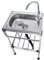 Fregaderos De Cocina De Un Seno Con Grifo De Agua Fría Y Caliente, Fregaderos De Acero Inoxidable Con Estantes De Almacenamiento, Fácil De Montar, Para Restaurante, Bar, Lavandería, Garaje ( Size : 35