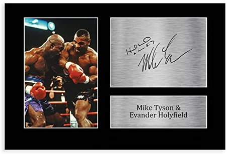 ETOMEY Signiertes Poster von Evander Holyfield und Mike Tyson auf Leinwand, Schlafzimmer, Dekoration, Sport, Landschaft, Büro, Raumdekoration, Geschenk, ungerahmt, 30 x 45 cm