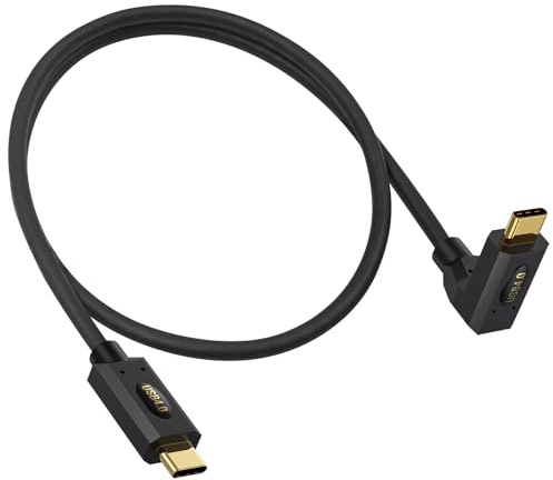 Maxhood 8K USB C to USB C Cable 60cm, 240W 40Gbps USB C 90 Degree Cable, 90 Degree USBC to USBC Fast Charging Compatible with iPhone, Galaxy, Macbook, Thunderbolt 4