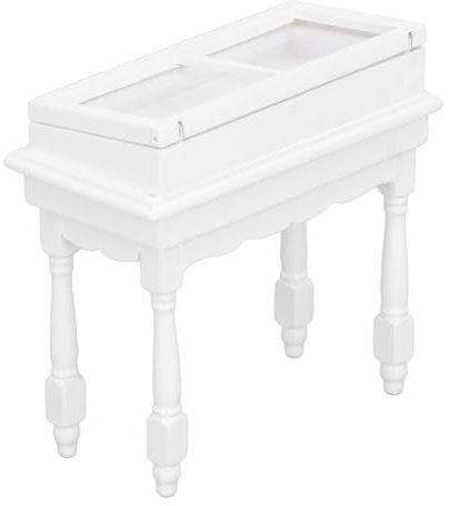 Alomejor Miniatur-Puppenhaus-Vitrine mit Klappdeckel, Kompakte Holzmöbel für 1/12 Puppenhäuser (White)