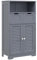 kleankin Bathroom Cabinet with Drawers, Bathroom Storage Cabinet with Louvred Doors, Open Compartment and Adjustable Shelf for Washroom, Grey