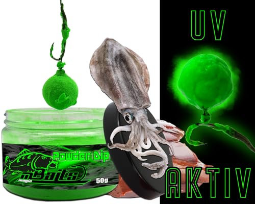Angel-Berger Magic Baits Fluo Powder Dip Premium Range Pulverdip Boilie Dip Köder Dip Aroma Bait (Natural Squid & Liver)