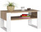 AKORD Couchtisch Holz DOMI mit einem Regal | 92x45x53cm | Für Wohnzimmer | Schlafzimmer Schrank | Minimalistisch Modernes Design | Schichtstoffplatte 16mm | Eiche Sonoma + weiße Beine