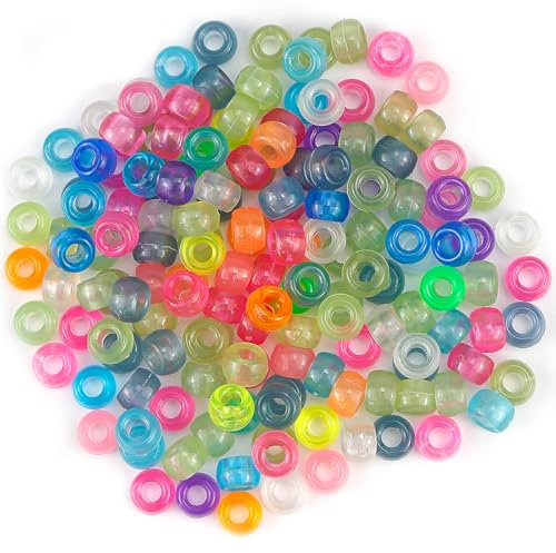 FERCAISH 1000 Stück Bastelperlen, UV Perlen Farbwechsel Armband, Pony Beads Zum Schmuckherstellung DIY Basteln, Es Kann im Dunkeln Leuchten