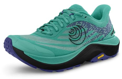 Topo Athletic Women's Ultraventure 4 Comfortable Cushioned Durable 5MM Drop Trail Running Shoes, Athletic Shoes for Trail Running, Aqua/Black, 7