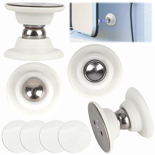 RV Magnet Türhalter Außen, 2 Stück Kieselgel Türfestste, Magnetischer Türstopper mit Starkem Kleber, Einfache Installation, Türschloss Stauraum für Wohnwagen Wohnmobil Boot