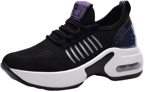 Luftkissen Modern Tanzschuhe ， Superleichte Tanzsneaker， Damen Tanzschuhe Lace-Up Mesh， Damen Geteilte Sohle Luftkissen Tanzschuhe,Licht,Atmungsaktiv,Komfortabel,FüR Line Dance,Jazz