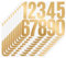 ZEYIYER Zahlen Aufkleber Gold 10 Blatt - 8 cm Wasserdichte Selbstklebende Nummern 0-9 - Reflektierende Vinyl Aufkleber für Postkasten, Residenz