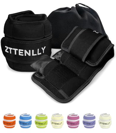 ZTTEN Poids de Cheville et Poignet Réglables [0.45-2.25kg/paire] - Sangles d'Entraînement pour Musculation, Yoga, Fitness (Adulte/Enfant)
