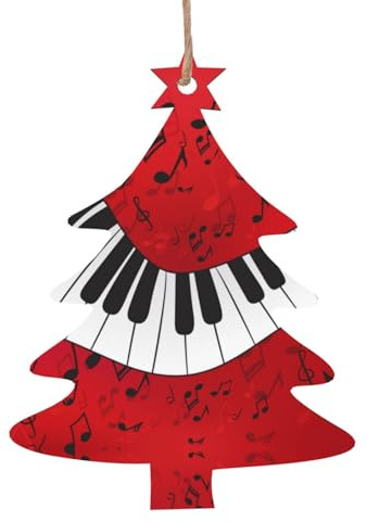 Music Note Piano Print Personalised Wooden 1st Xmas Tree Decoration Hanging Ornament Keepsake Gifts Decorations,Christmas Atmosphere Pendant(2pcs)