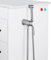 Handhaltbares Edelstahl Bidet mit Nickel Mattfinish inklusive Kalt Warmwasser Funktion sowie G1/2 Zoll und G3/8 Zoll Toilettenventil zur seitlichen Montage am Badezimmerschrank,muslimische Dusche