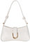 Homirty Handtasche Damen Klein, PU Leder Umhängetasche Y2K Schultertasche, Kleine Unterarmtasche Clutch mit Reißverschluss Verstellbarem Riemen, Crossbody Bag für Frauen Dating Party Einkaufe (Weiß)